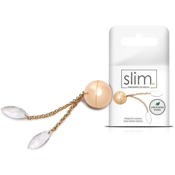 Pingente Vaginal Metal Com Cristal 2,4cm 20g