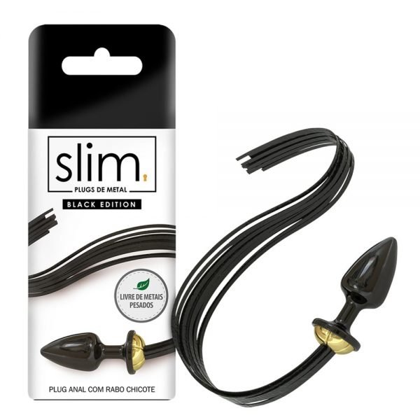 Plug Anal Rabo Chicote Em Metal Black