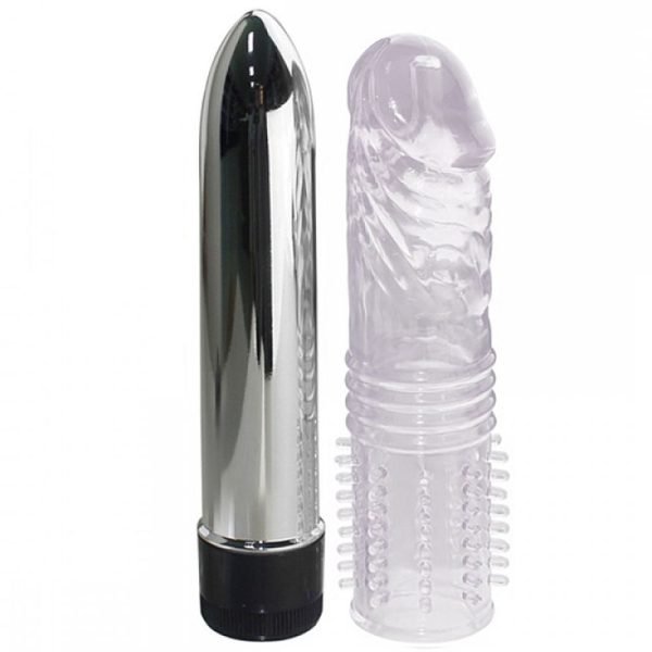 Vibrador Com Capa Formato Pênis 15,2x3,1x3,1cm