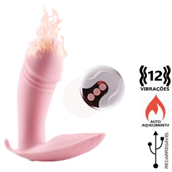 Vibrador c/ Aquecimento (Hot) de Ponto G Silicone 12 Vibrações Recarregável - Image 2