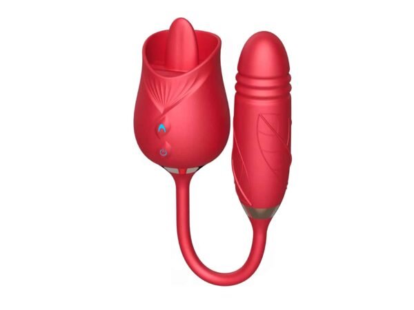 L&B–Vibrador Duplo Vai e Vem e Lingua Formato ROSA - Image 2