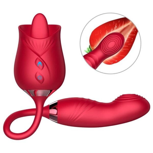 Vibrador com Estimulador de Clitóris com 10 Modos de Vibração Formato ROSA