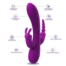 Vibrador Triplo 3 em 1 Recarregavel