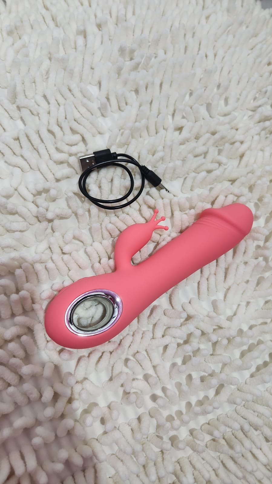 Vibrador Rotativo Com Estimulador De Clitóris Recarregável