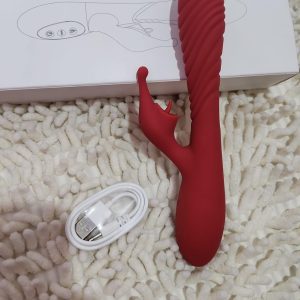 Vibrador com Estimulador de Clitóris e 10 Modos de Vibração e Aquecimento Recarregável