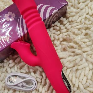 Vibrador com Estimulador De Clitóris Rotativo Com Aquecimento e Vai e Vem