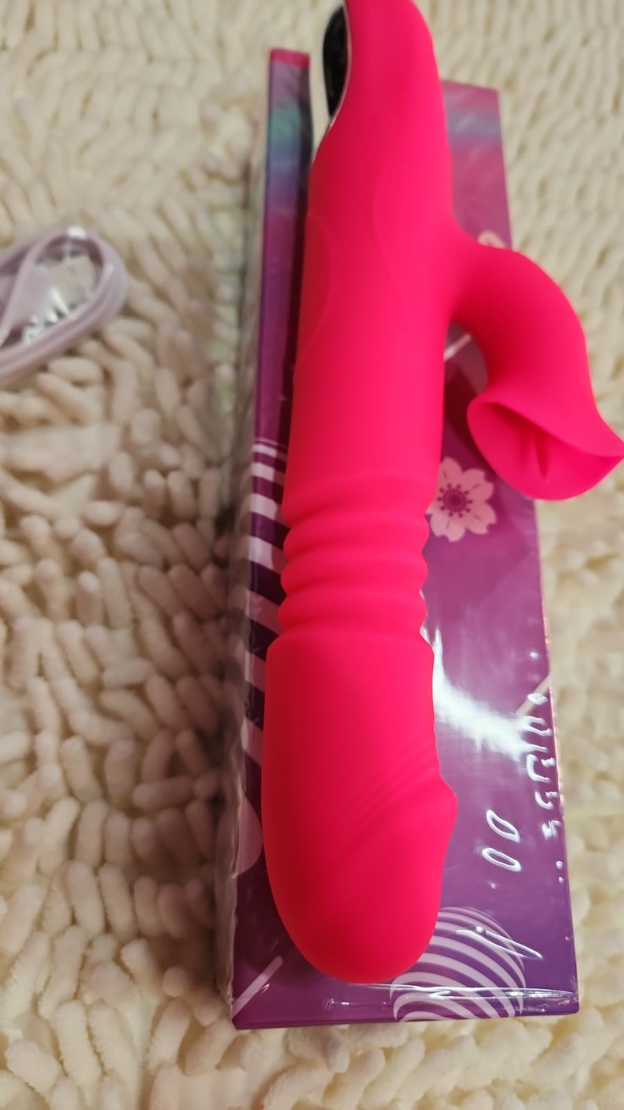 Vibrador com Estimulador De Clitóris Rotativo Com Aquecimento e Vai e Vem - Imagem 2