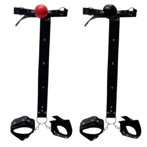 Kit 3 em 1 Mordaça Bola c/ Algema Traseira