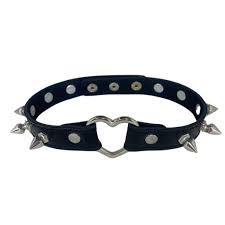 Coleira Choker Coração E Pinos - Imagem 2
