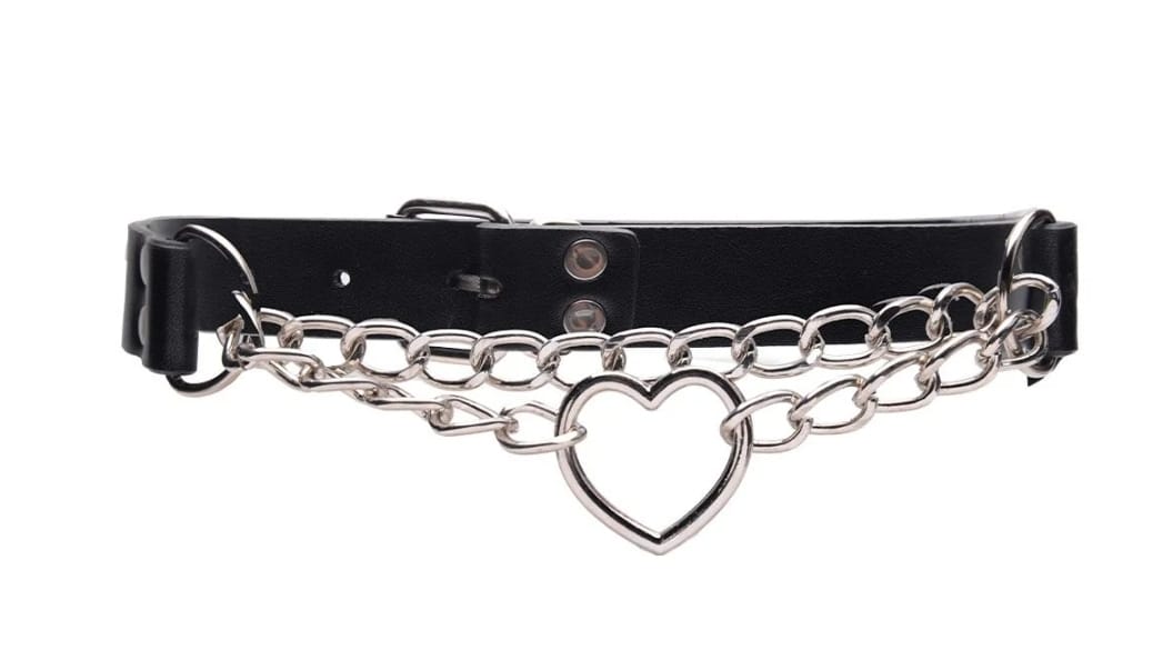 Coleira Bondage Corrente Coração