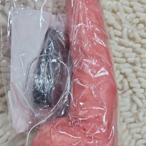 Pênis De Borracha Com Vibrador, Escroto e Ventosa 23 X 4,4Cm