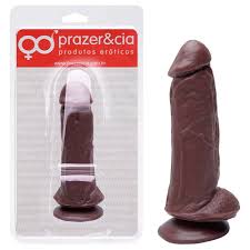 Pênis De Borracha Maciça 17,7 X 4,9Cm Chocolate