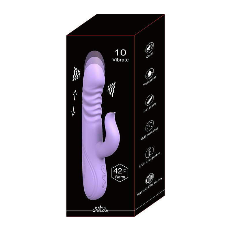 Vibrador com Estimulador de Clitóris com 10 Modos de Vai e Vem com Aquecimento Recarregável
