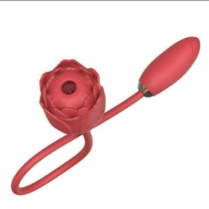 L&Z – Vibrador Duplo com Estimulador de Clitóris Formato ROSA Com Sucção e Vibração Recarregável