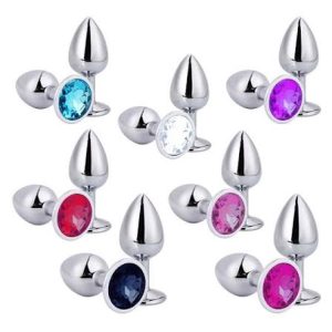 Plug Anal de Metal com Pedra Médio Cores
